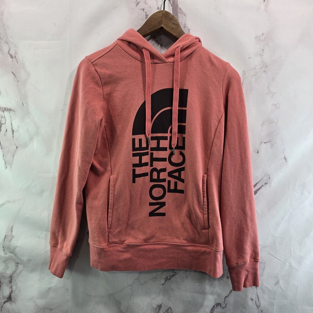 The North Face Hoodie Womens Small Pink Fleece Pullover Salmon Terry Lightweight